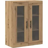 vidaXL Wandgemonteerde Kasten 2 st Artisan eiken en zwart