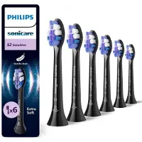 Philips Vervangborstel - - Sonicare S2 Sensitive HX6056/88 - Zwart - Set van 6 - Ultra-zachte haren