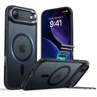 ESR Hoesje Geschikt voor iPhone Air - Classic Hybrid HaloLock Stand - Compatibel met MagSafe & Qi2 - Back Cover met Standaard - Camera Kickstand - Camera Control - Frosted Zwart