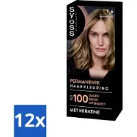 Syoss - Coloration 7-6 Middenblond - Haarverf - Grijsdekking - Vermindert Haarbreuk - Voordeelverpakking - 12 stuks