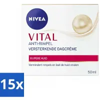 Nivea - VITAL Dagcrème - Anti-Rimpel Gezichtscrème - Versterkend - 50 ml - Bulkverpakking - 15 stuks
