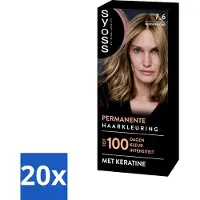 Syoss - Coloration 7-6 Middenblond - Haarverf - Grijsdekking - Vermindert Haarbreuk - Bulkverpakking - 20 stuks