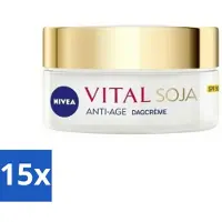 Nivea - VITAL Soja Dagcrème - Beschermende Anti-Veroudering Crème - Voor rijpe huid - SPF 30 - Met Soja-extract - 50 ml - Bulkverpakking - 15 stuks