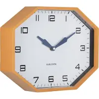 Karlsson wandklok modern factory octagon ochre yellow & navy blue