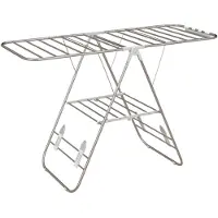 HOMCOM wasdroogrek - staal - 148x60,5x98cm - zilver