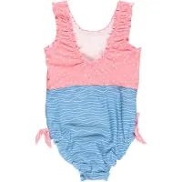 Playshoes Badpak 'Krebs' smoky blue / royal blue/koningsblauw / goud / lichtroze / wit
