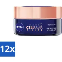 Nivea - Nachtcrème - CELLular Expert Lift Anti-Veroudering - Voor alle huidtypes - Met Bakuchiol & Hyaluronzuur - Verhoogt collageen & anti-rimpel - 50 ml - Voordeelverpakking - 12 stuks