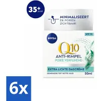 Nivea - Q10 POWER Dagcrème - Anti-Rimpel Gezichtscrème - Poriën Verfijnend - Voor gemengde tot vette huid - SPF 15 - 50 ml - Voordeelverpakking - 6 stuks
