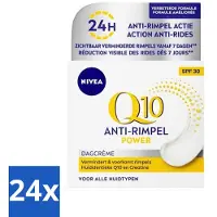 Nivea - Q10 POWER Dagcrème - Anti-Rimpel Crème - SPF 30 - Voor alle huidtypen - Met Q10 & Creatine - Collageenversterker - 50 ml - Voordeelverpakking - 24 stuks