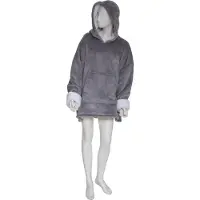 5 Five Hoodie Plaid Deken met mouwen - Grijs