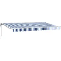 vidaXL Zonnescherm Frame Blauw en Wit 350 x 200 cm