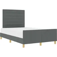 vidaXL Bedframe met hoofdeinde Donkergrijs 140 x 200 cm Stof