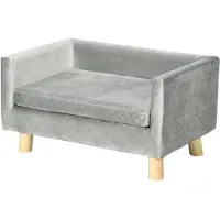 PawHut -Huisdierenbank - Polyester - 64x45x36cm - Grijs