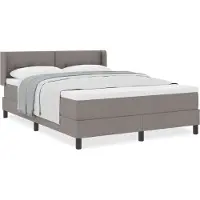 vidaXL Boxspring bed met hoofdeinde Taupe 190 x 140 cm Stof