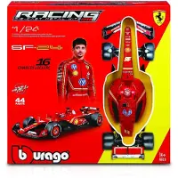 Bburago -modelbouwset Racing 1/24 Formule 1 2024 met helm en standaard Ferrari SF 24 16 Leclerc