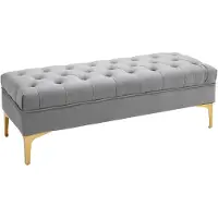 HOMCOM Opbergpoef - Polyester - 118x45x42cm - Grijs