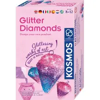 Kosmos Glitter Diamonds - Experimenteerset - Maak Je Eigen Glitter Diamant Hangers - Ontwerp Sieraden in Roze, Blauw en Paars - Inclusief 4 Koorden - Creatieve Knutselset - Vanaf 8 Jaar
