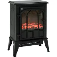 HOMCOM - Elektrische haard - Metaal - 39x23x56,5cm - Zwart
