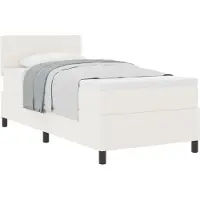 vidaXL Boxspring bed Crème en Wit 100 x 200 cm Corduroy stof