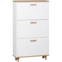 HOMCOM Klapbare schoenenkast - Spaanplaat - 70x23,5x122cm - Wit