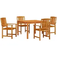 vidaXL Tuin Eettafel Set 5 st Bruin Massief Acacia Hout