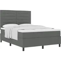 vidaXL Boxspring bed met matras Donkergrijs 140 x 200 cm Stof
