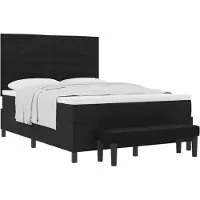 vidaXL Boxspring bed met hoofdeinde Zwart 140 x 190 cm Stof