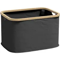 HOMCOM Wasmand - Polyester - 44,3 x 33,3 x 26,5 cm - Zwart