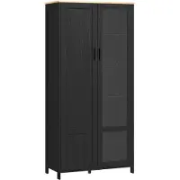 HOMCOM -Keukenkast-Spaanplaat-76x36x160cm-Zwart
