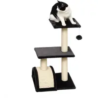 PawHut Krabpaal voor Katten, Spaanplaat - 40x35x72cm - Donkergrijs