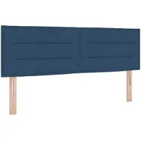 vidaXL LED Hoofdbord met LED-stripverlichting Blauw 144 cm Stof