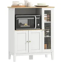 HOMCOM -Magnetronkast-Bois-80x35x97cm-Wit