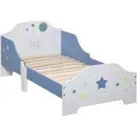 HOMCOM Kinderbed - MDF - 143x74x59cm - Blauw, Wit