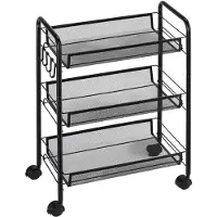 HOMCOM Utility Cart - Staal - 45x26,5x63cm - Zwart
