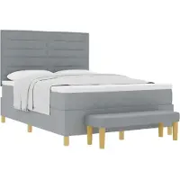 vidaXL Boxspring bed met kussen Lichtgrijs 200 x 140 cm Stof