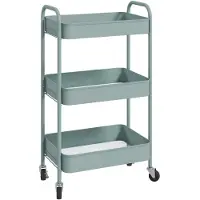 HOMCOM -Gebruikskar-Staal-45x30,6x79cm-Lichtblauw
