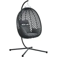 vidaXL - Hangende - ei-stoel - poly - rattan - 104 - x - 100 - x - 191 - cm
