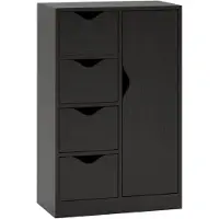 HOMCOM -Badkamerkast-54x29x83cm-Spaanplaat-Zwart