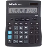 MAUL Bureaurekenmachine MXL 16 LCD-scherm 1-regelig, 16 cijfers Solar Batterij 20.5 x 15.5 x 3.5 cm zwart