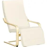 HOMCOM Relaxfauteuil, schommelstoel, comfortabele fauteuil met verstelbare voetenbank