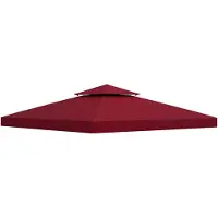 Outsunny -Vervangende luifeltop-Polyester-300x300cm-Wijnrood