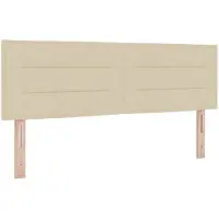 vidaXL LED Hoofdbord met LED-stripverlichting Crème 144 cm Stof