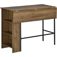 HOMCOM Bartafel met plank - Spaanplaat - 120x76x91,4cm - Bruin