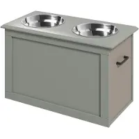 PawHut -Voederbak voor huisdieren - Hout - 60x30x41cm - Grijs