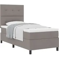 vidaXL Boxspring bed met hoofdeinde Taupe 100 x 200 cm Stof
