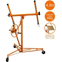 MonsterShop Gips platenlift - oranje - 4,9 m - inklapbaar