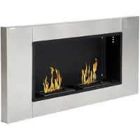 HOMCOM Ethanol Haard - Metaal - 110x14.5x54cm - Grijs