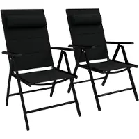 Outsunny -Tuin eetkamerstoel-Aluminium-54x67x108cm-Zwart