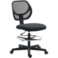 Vinsetto staande bureaustoel - Polyester - 59x61x113cm - Zwart