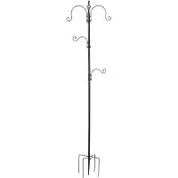 PawHut Voederstation voor Vogels - Staal - 54,5x54,5x208cm - Zwart